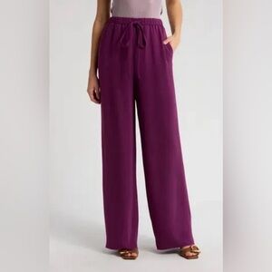 NWT VALENTINO GARAVANI Silk Pull-On Pants in Deep Ardesia